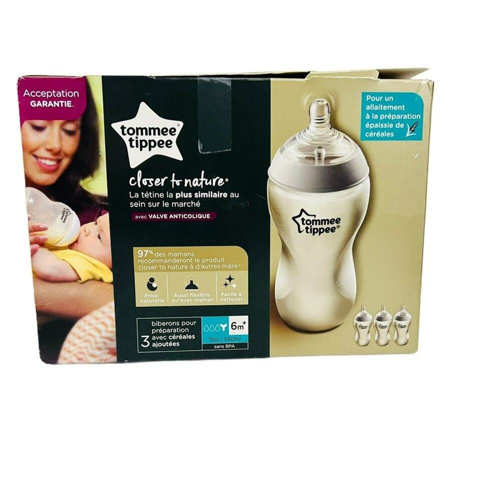 Tommee Tippee Closer to Nature Bottle Anti-Colic Bottle 11oz 6m+ Open Box